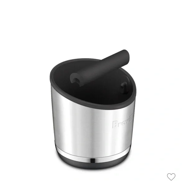 Breville Die-Cast Silver Brushed Metal Knock Box with Black removable bucket.NEW - Picture 3 of 5